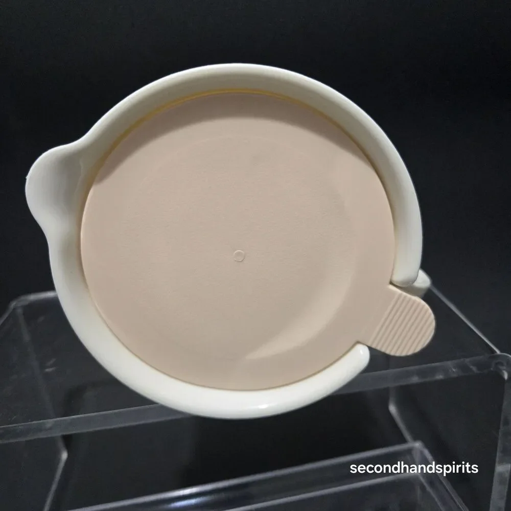 Vtg Tupperware Creamer Beige/White 2309A Pale Pink Snap On Lid Coffee Tea Sugar
